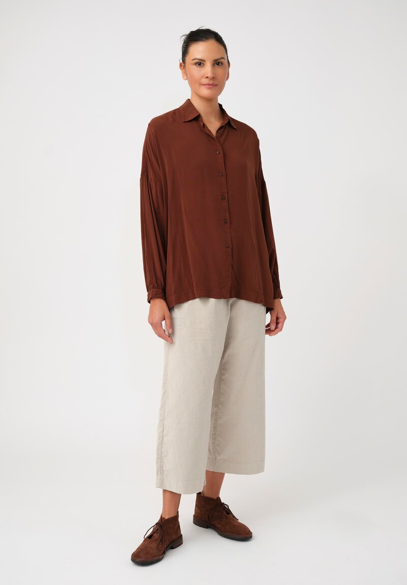 Album di Famiglia Cotton Velvet Wide & Short Pants in Fog Grey