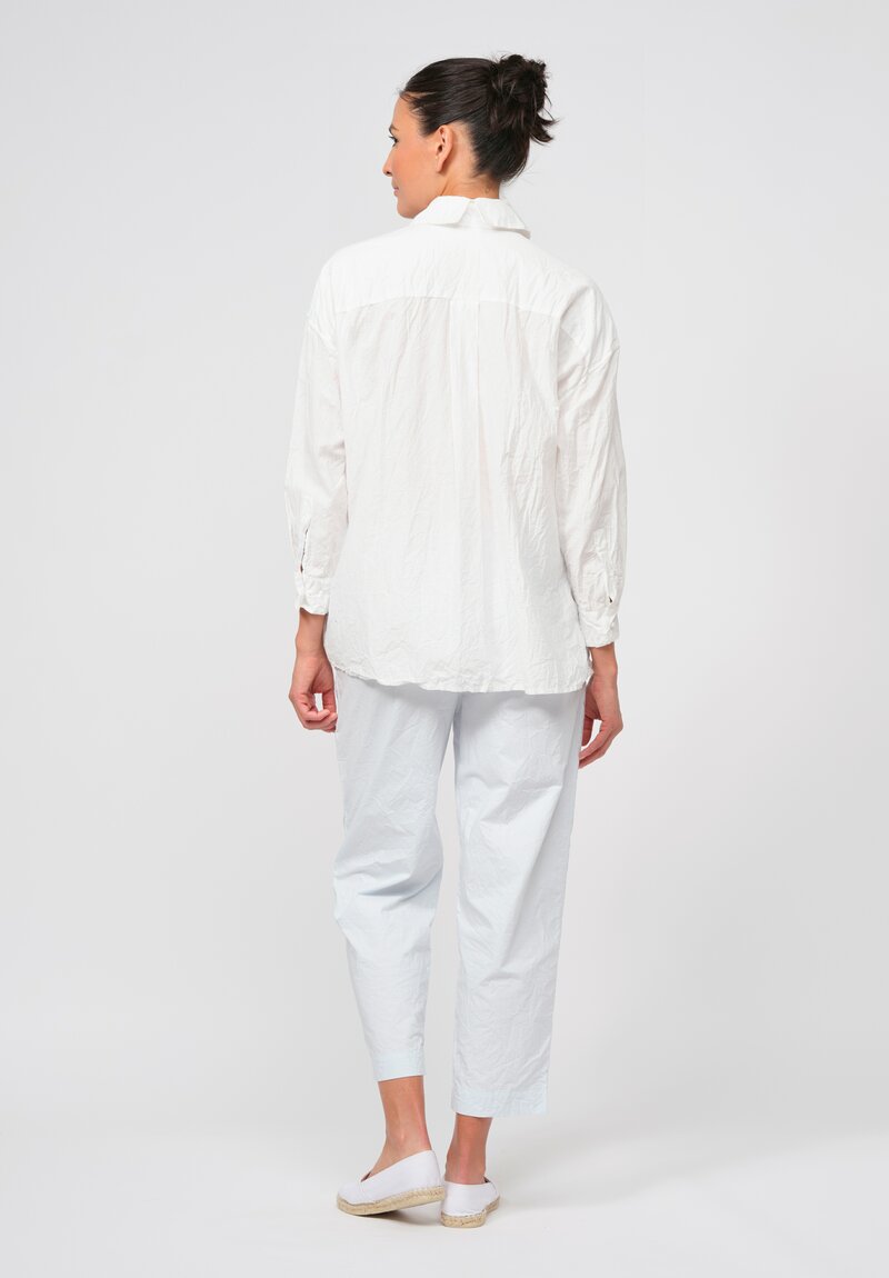 Daniela Gregis Washed Cotton Uomo Larga Corta Note Lavata Shirt in Bianco White	