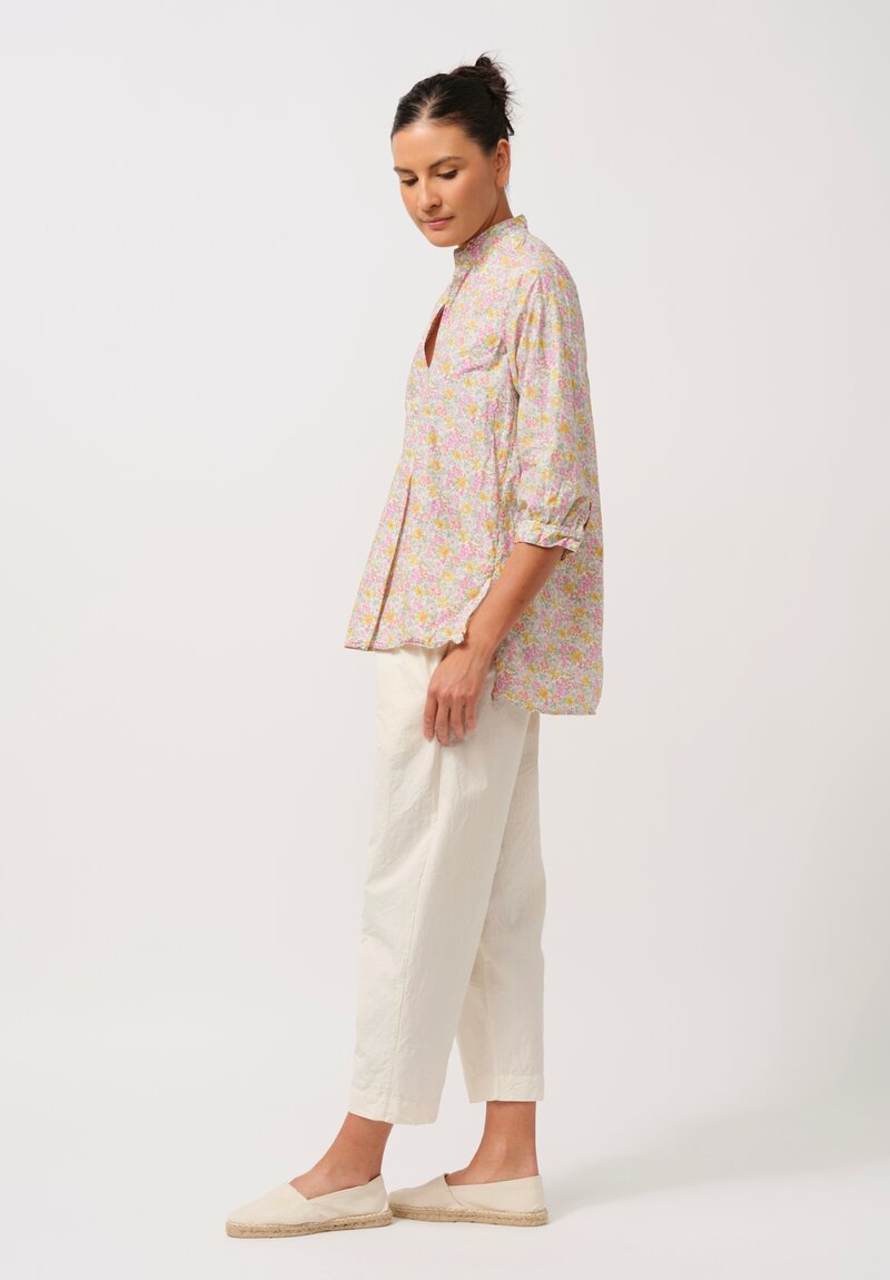 Daniela Gregis Washed Cotton Sigaretta Elastico Pants in Panna Cream