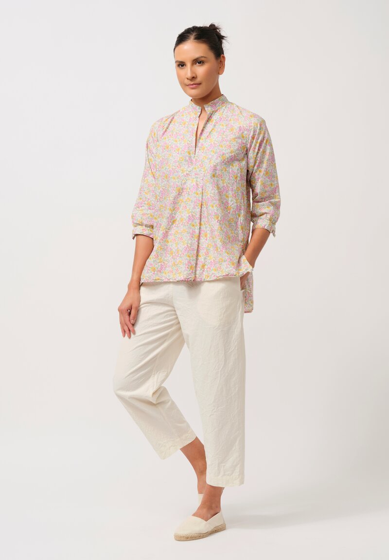 Daniela Gregis Washed Cotton Sigaretta Elastico Pants in Panna Cream