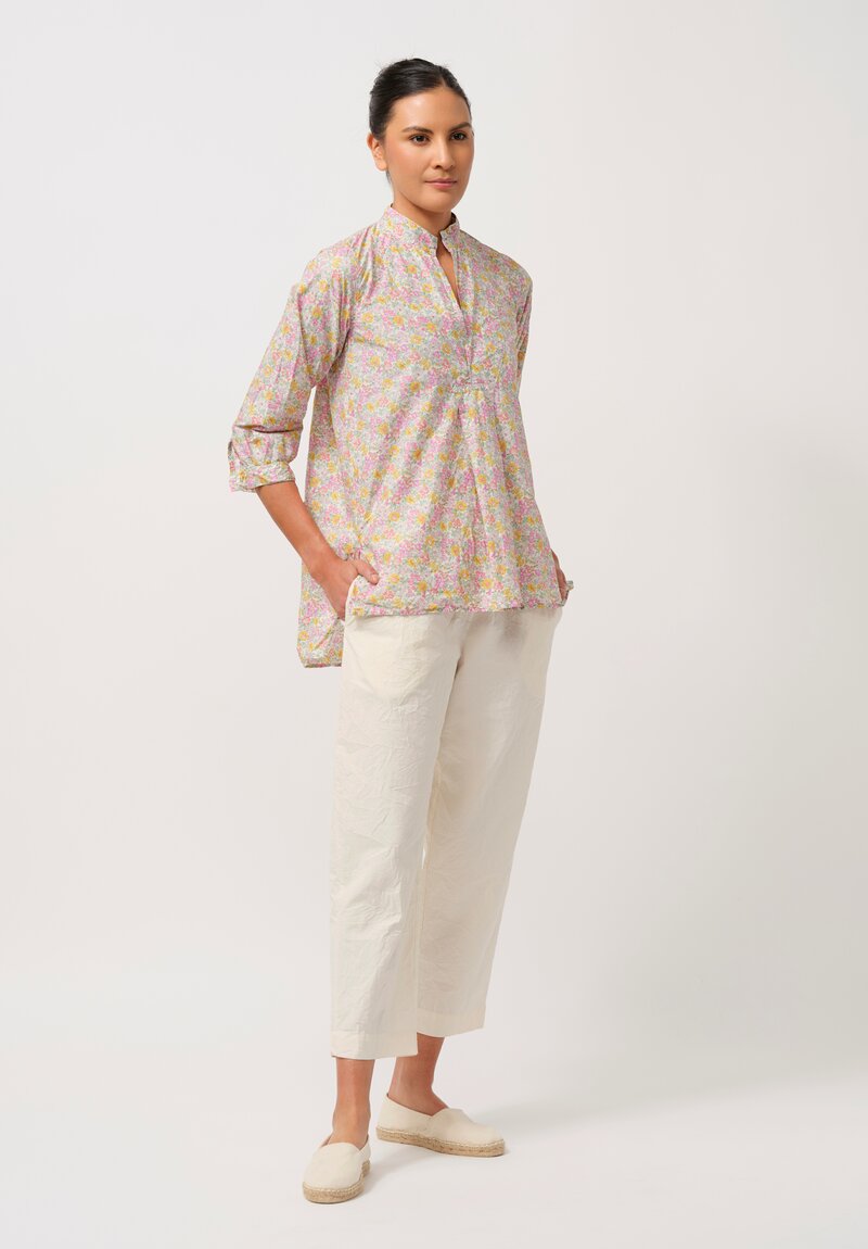 Daniela Gregis Washed Cotton Sigaretta Elastico Pants in Panna Cream