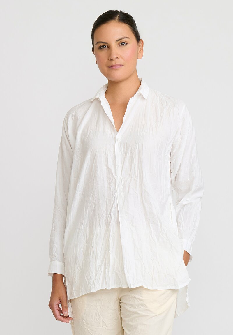 Daniela Gregis Washed Cotton Camicia Fratello Lavata Shirt in Bianco White