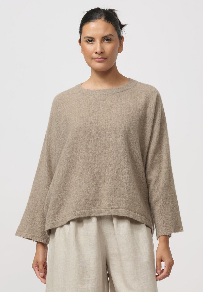 Daniela Gregis Cashmere Jeroni Top in Marrone Brown	