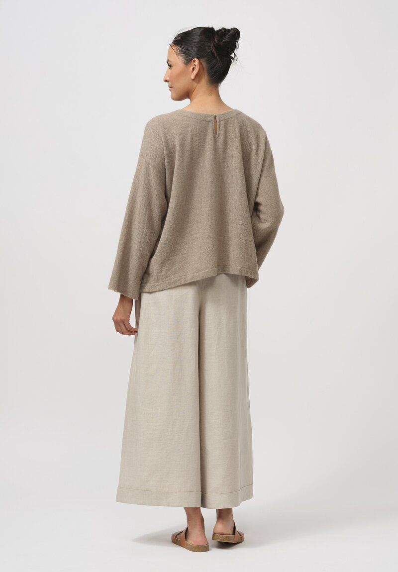 Daniela Gregis Cashmere Jeroni Top in Marrone Brown	