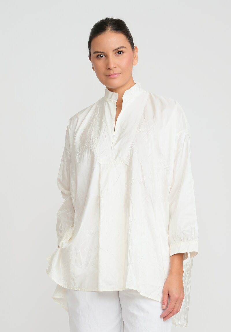 Daniela Gregis Washed Silk Kora Shirt in Avorio Bianco