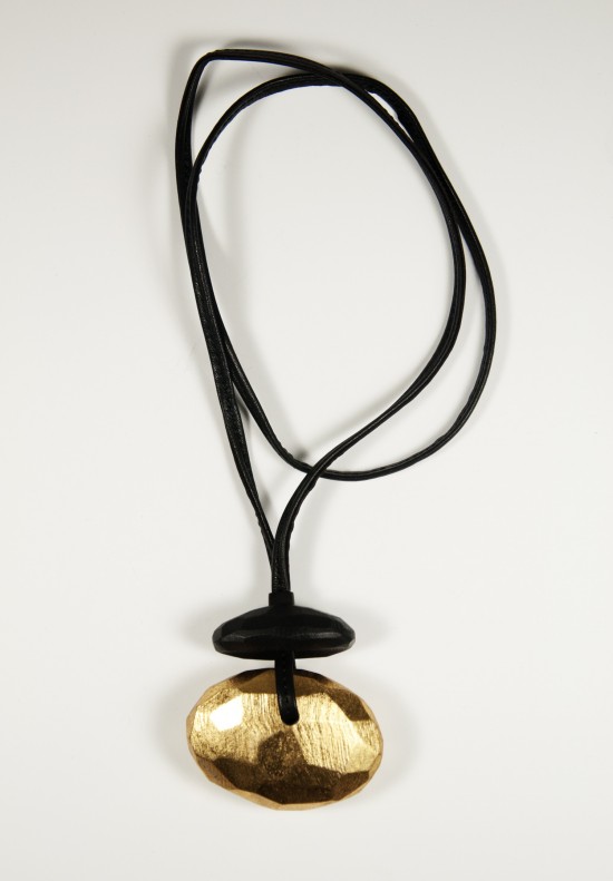 Monies Ebony with Gold Leaf Necklace.