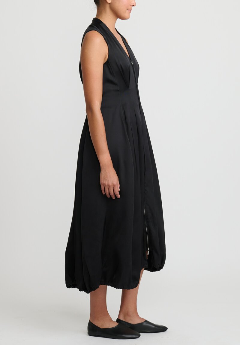 Jil Sander Zip Front Vestito Dress in Black