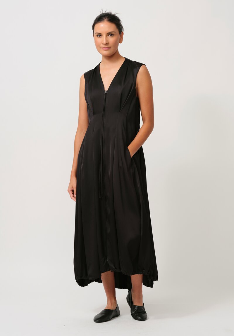 Jil Sander Zip Front Vestito Dress in Black	