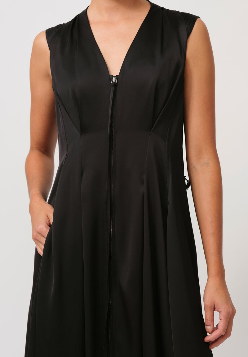 Jil Sander Zip Front Vestito Dress in Black	