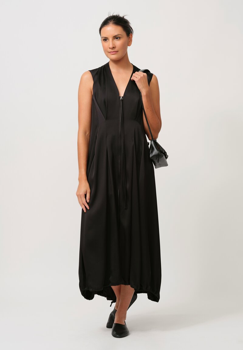 Jil Sander Zip Front Vestito Dress in Black	