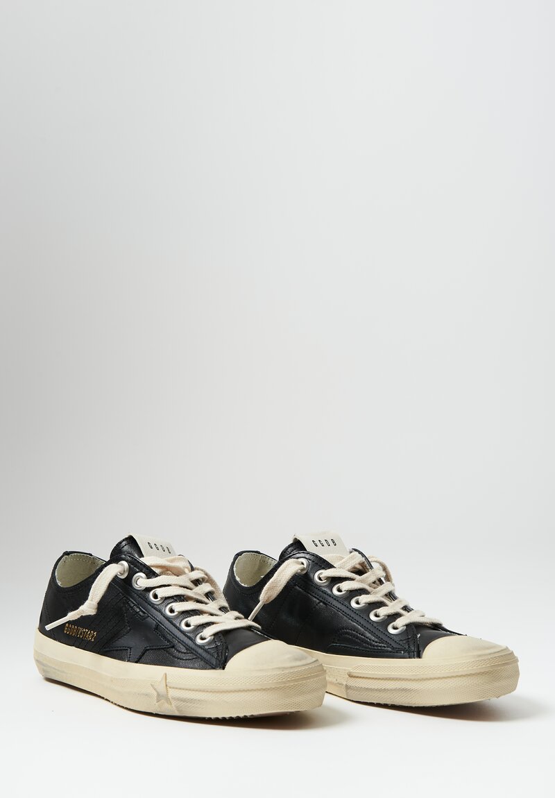 Golden Goose Nappa Leather V-Star 2 Sneaker in Black	