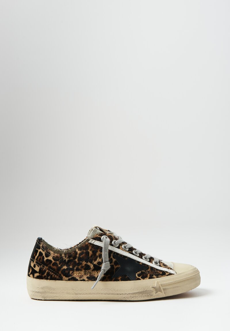 Golden Goose Leopard Horsy V-Star 2 Sneakers	