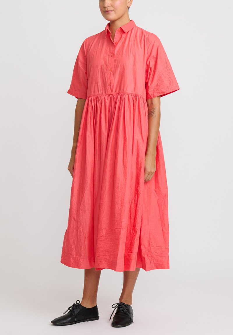 Casey Casey Light Paper Cotton Ethal Dress in Coral Pink