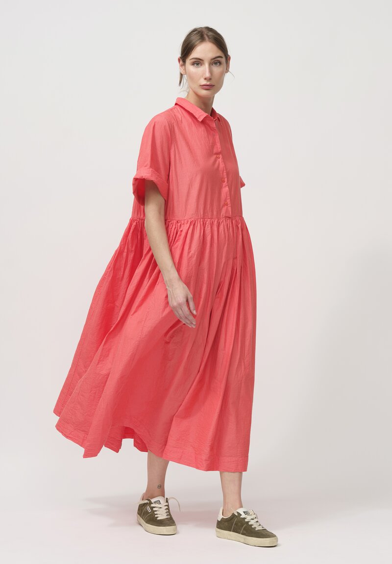 Casey Casey Light Paper Cotton Ethal Dress in Coral Pink	