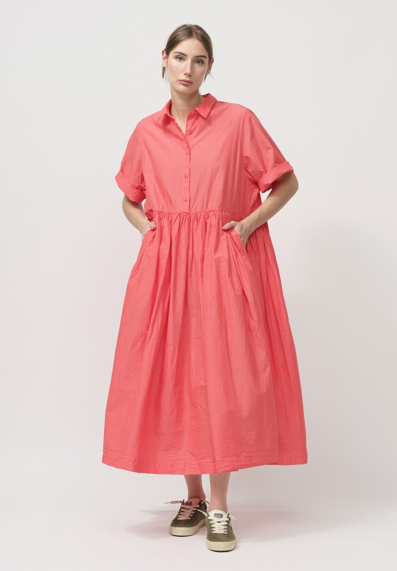 Casey Casey Light Paper Cotton Ethal Dress in Coral Pink	