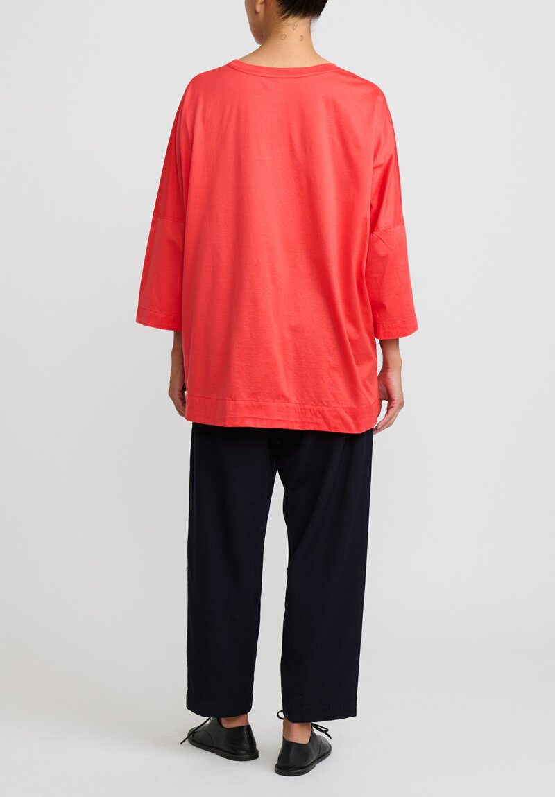 Casey Casey Cotton Jersey Top in Coral Red