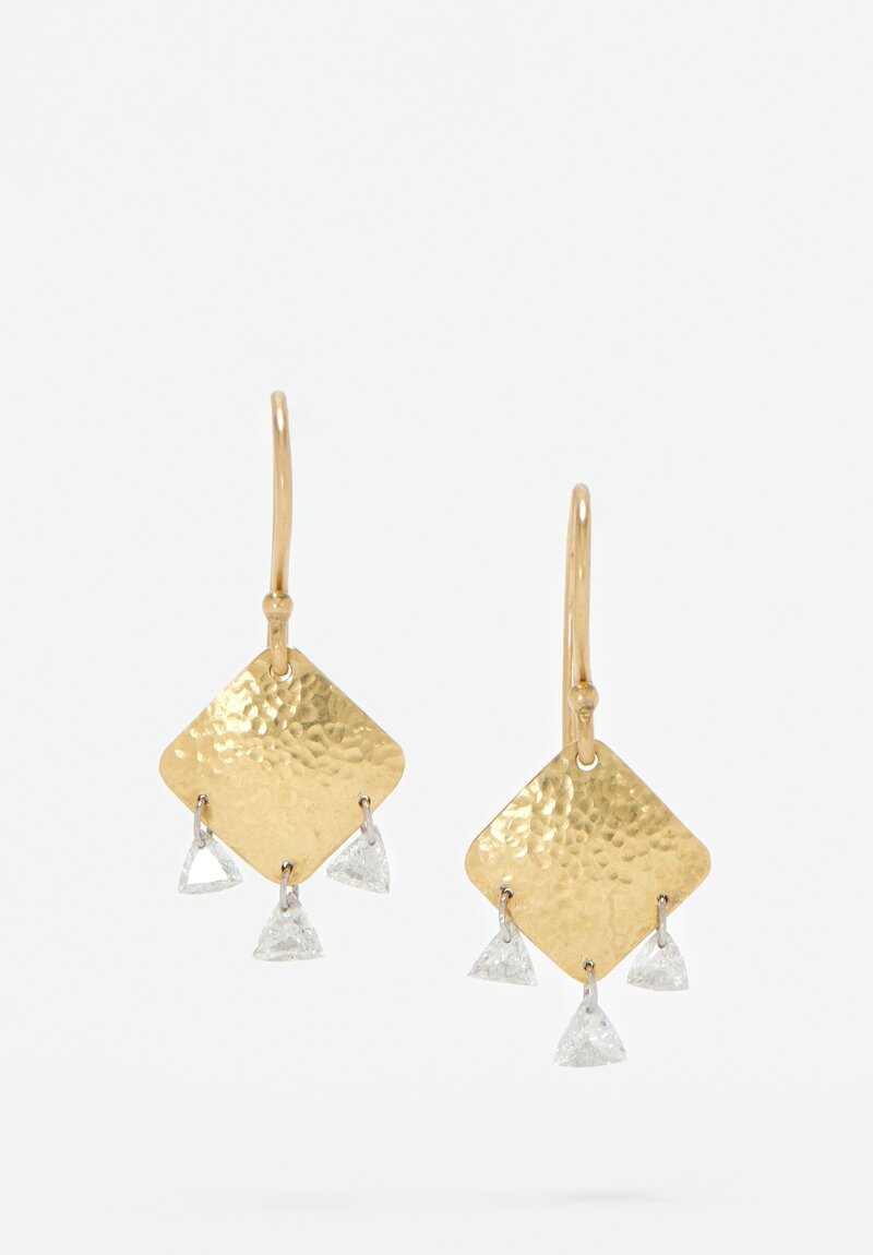 Tap By Todd Pownell 18K Gold And Diamond 3 Trillion Dangling Earrings 0.95 cts	