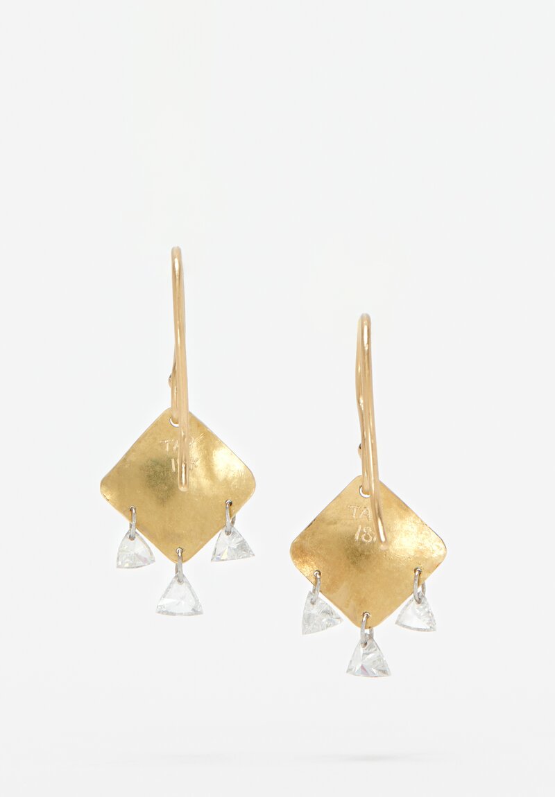 Tap By Todd Pownell 18K Gold And Diamond 3 Trillion Dangling Earrings 0.95 cts	