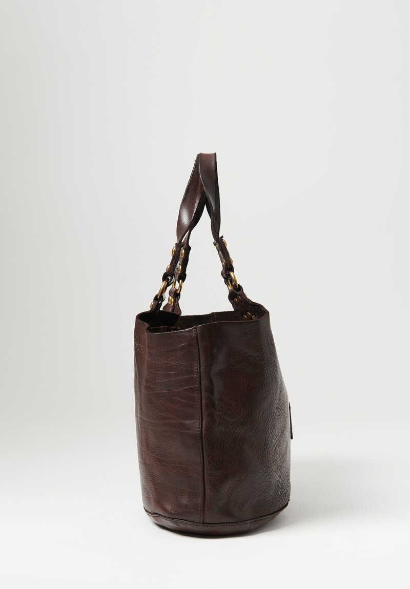 Campomaggi Large Shopping Bag with Removable Shoulder Strap in Moro Brown