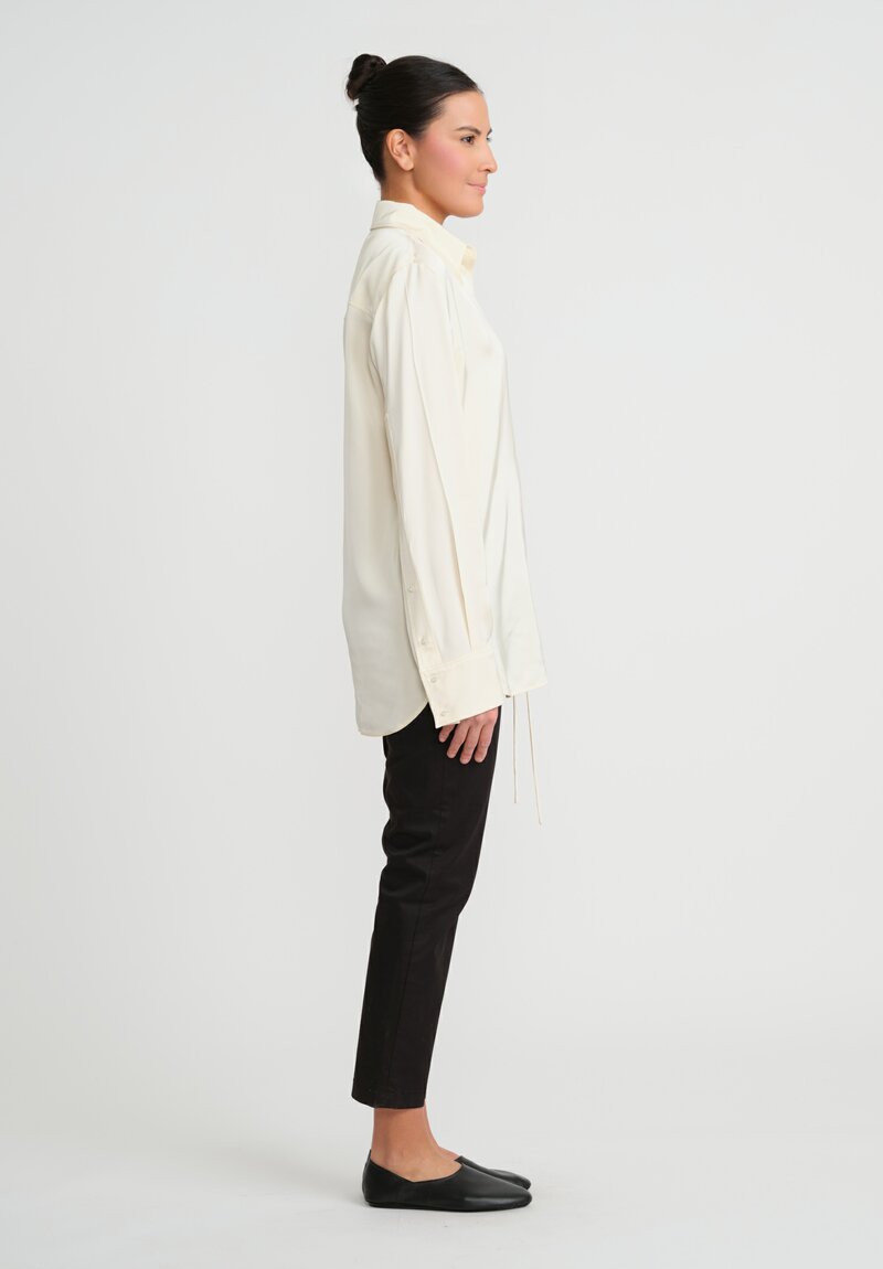 Jil Sander Fluid Camicia Long Shirt in Cornsilk White	