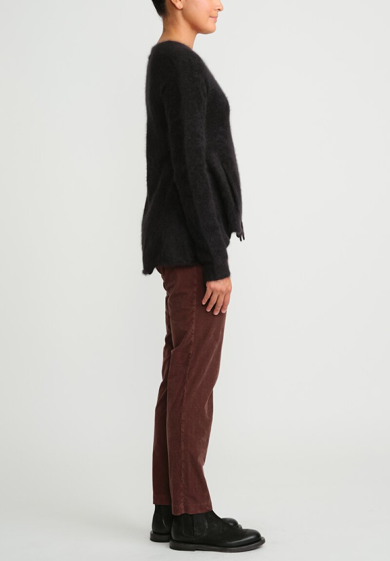 Rundholz Black Label Cotton Corduroy Skinny Stretch Pants in Red Wood	