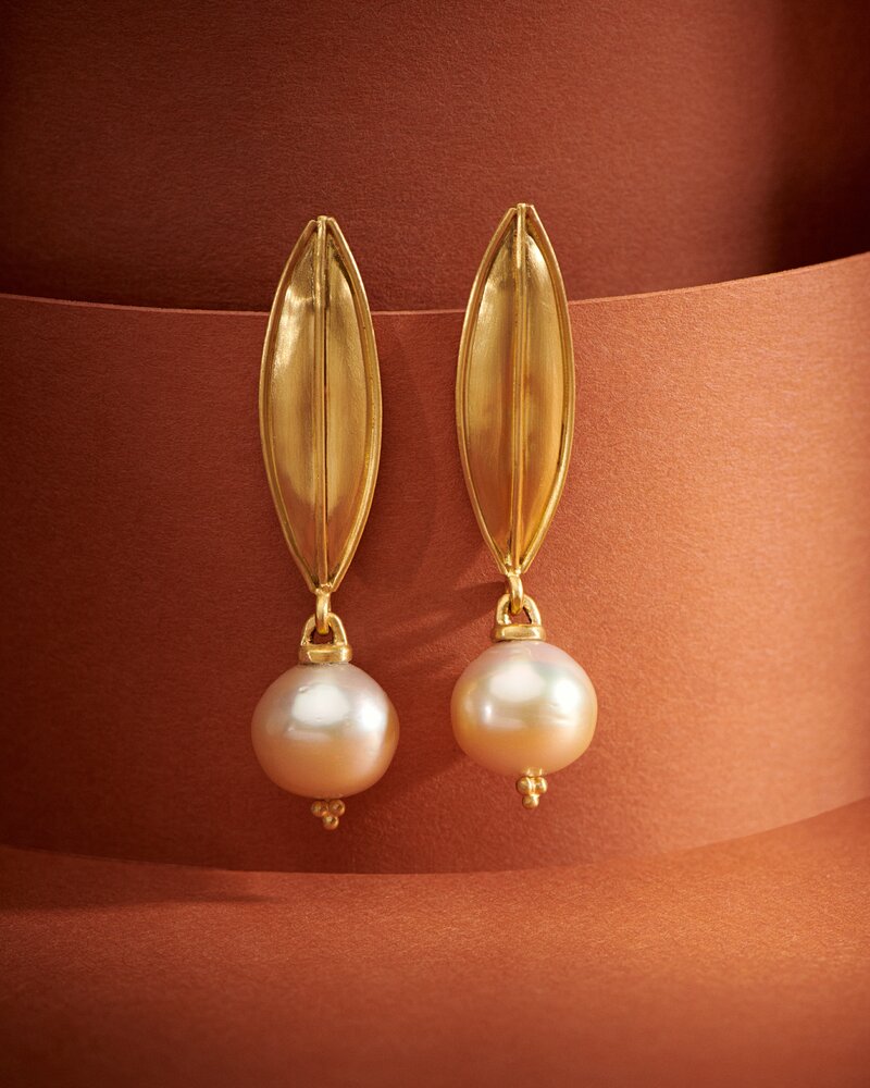 Prounis 22k, Laurel South Sea Pearl Drop Earring	