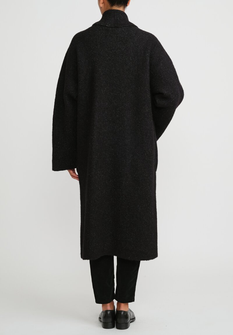Lauren Manoogian Double Face Long Coat in Black Melange