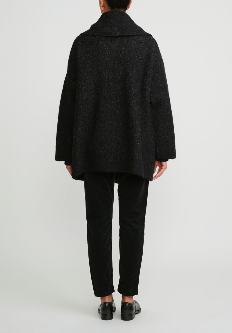 Lauren Manoogian Double Face Coat in Black Melange & White Fleck