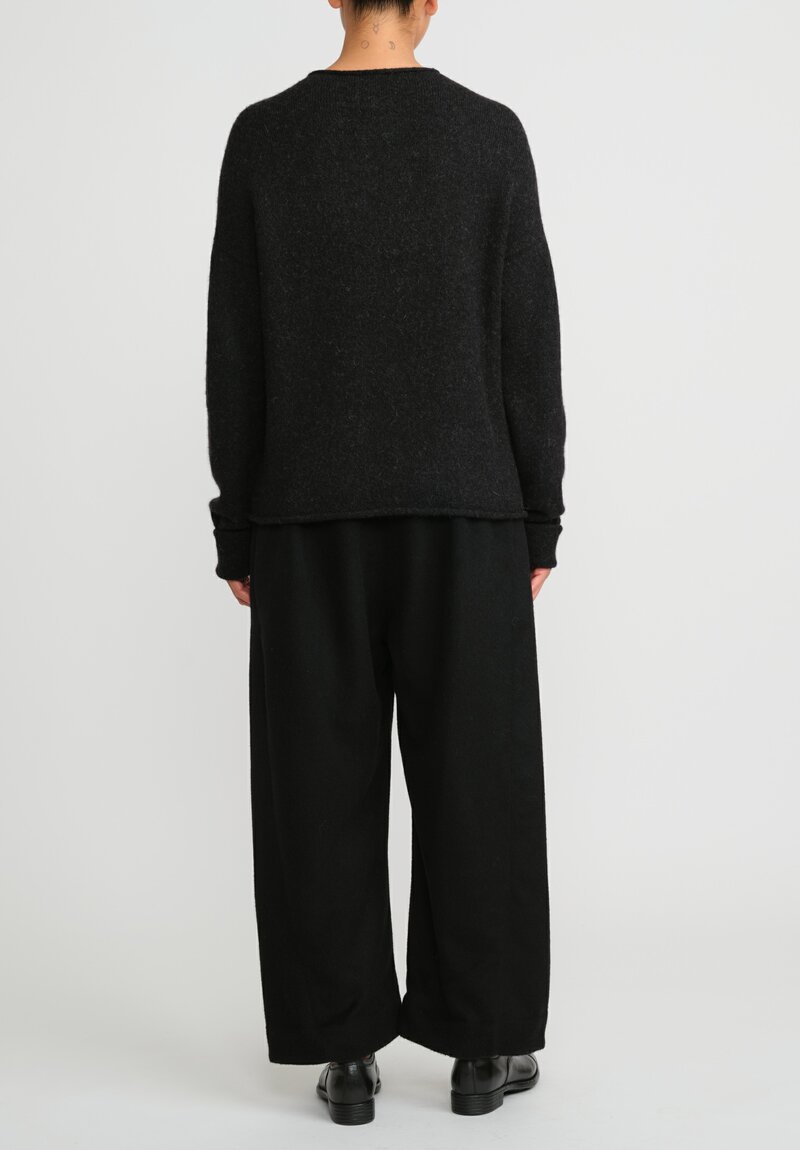 Lauren Manoogian Brushed Baby Alpaca and Merino Wool Pants in Black