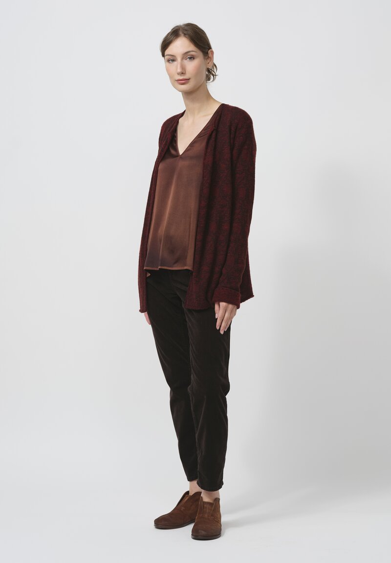 Lainey Keogh Lightweight Cardigan in Claret Red	