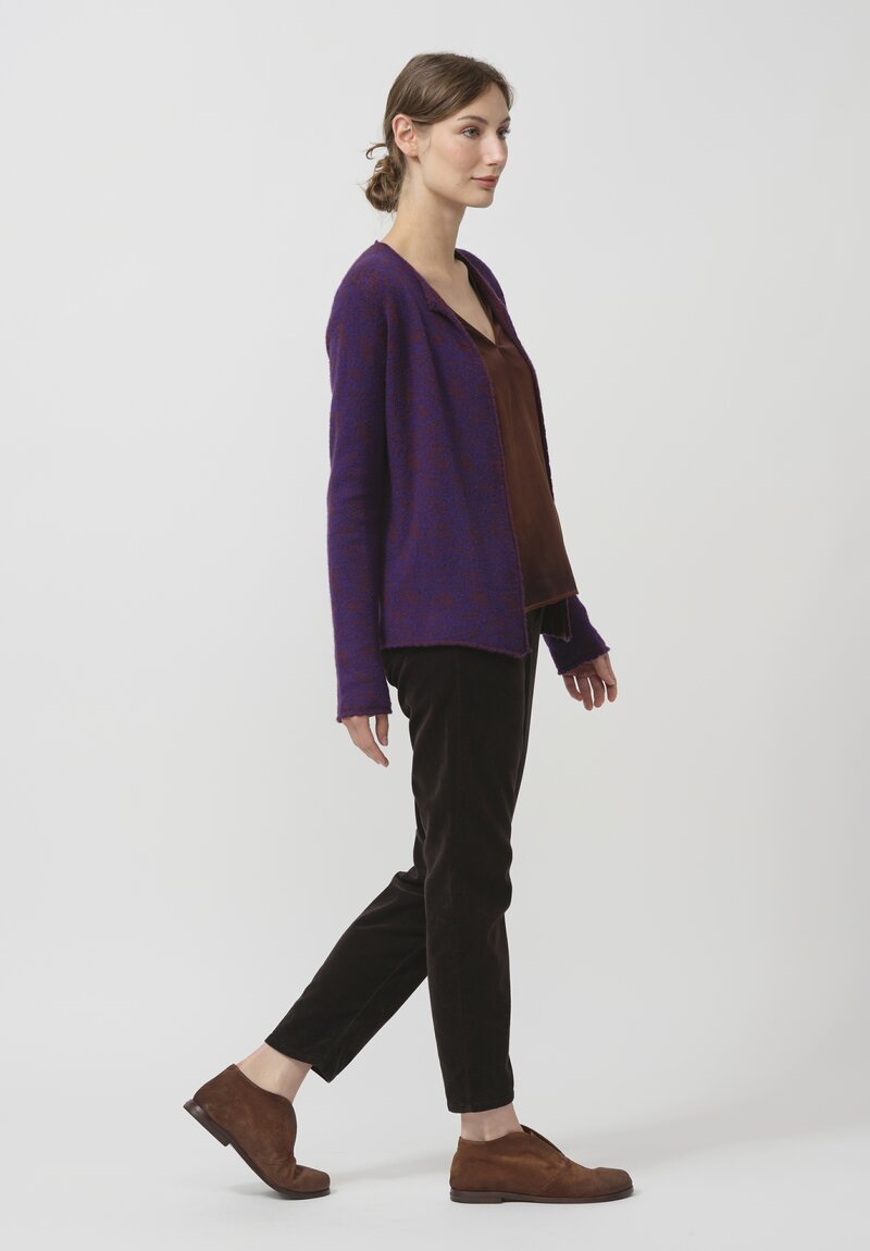 Lainey Keogh Lightweight Cardigan in Rust Purple	