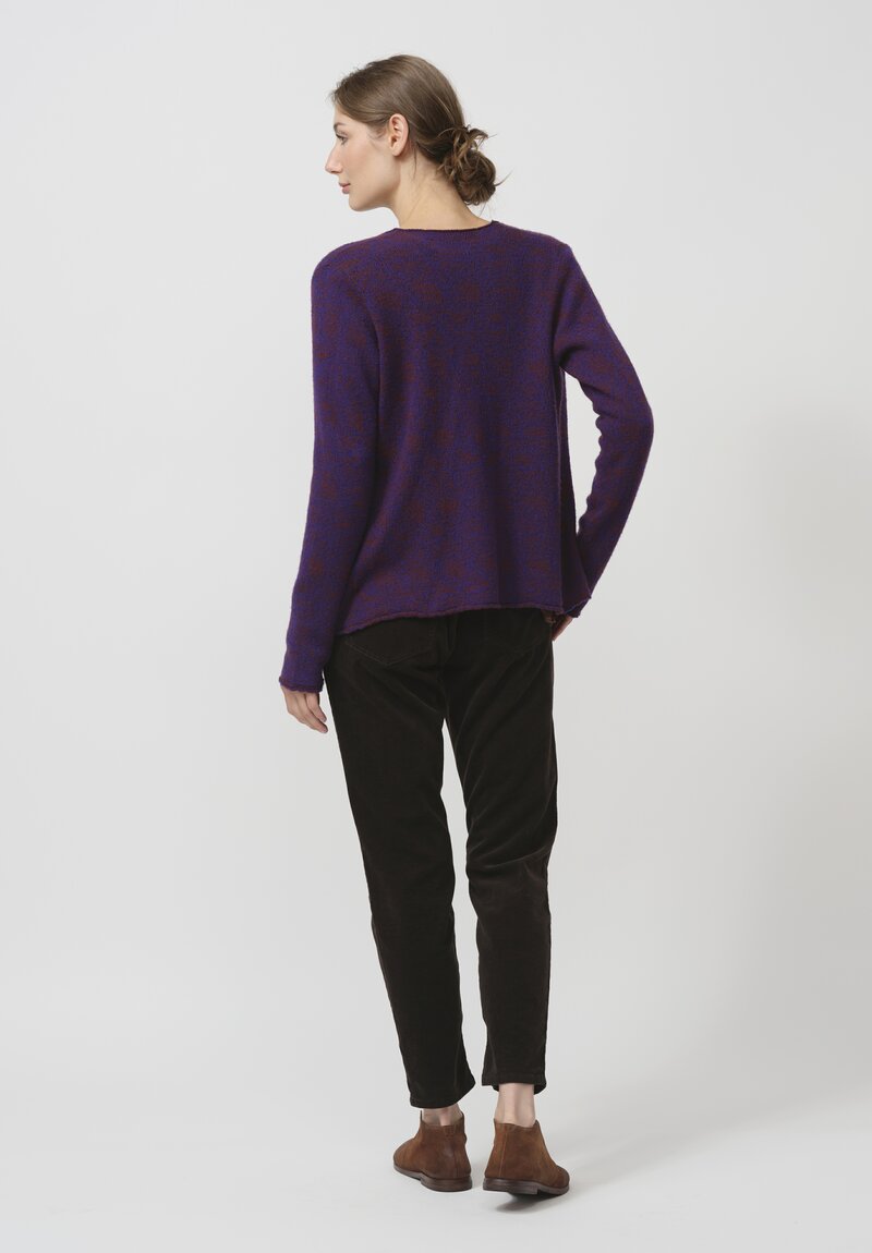 Lainey Keogh Lightweight Cardigan in Rust Purple	