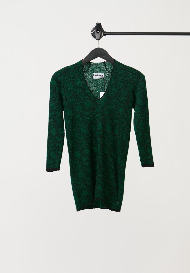 Lainey Cashmere V-Neck Sweater in Emerald Green