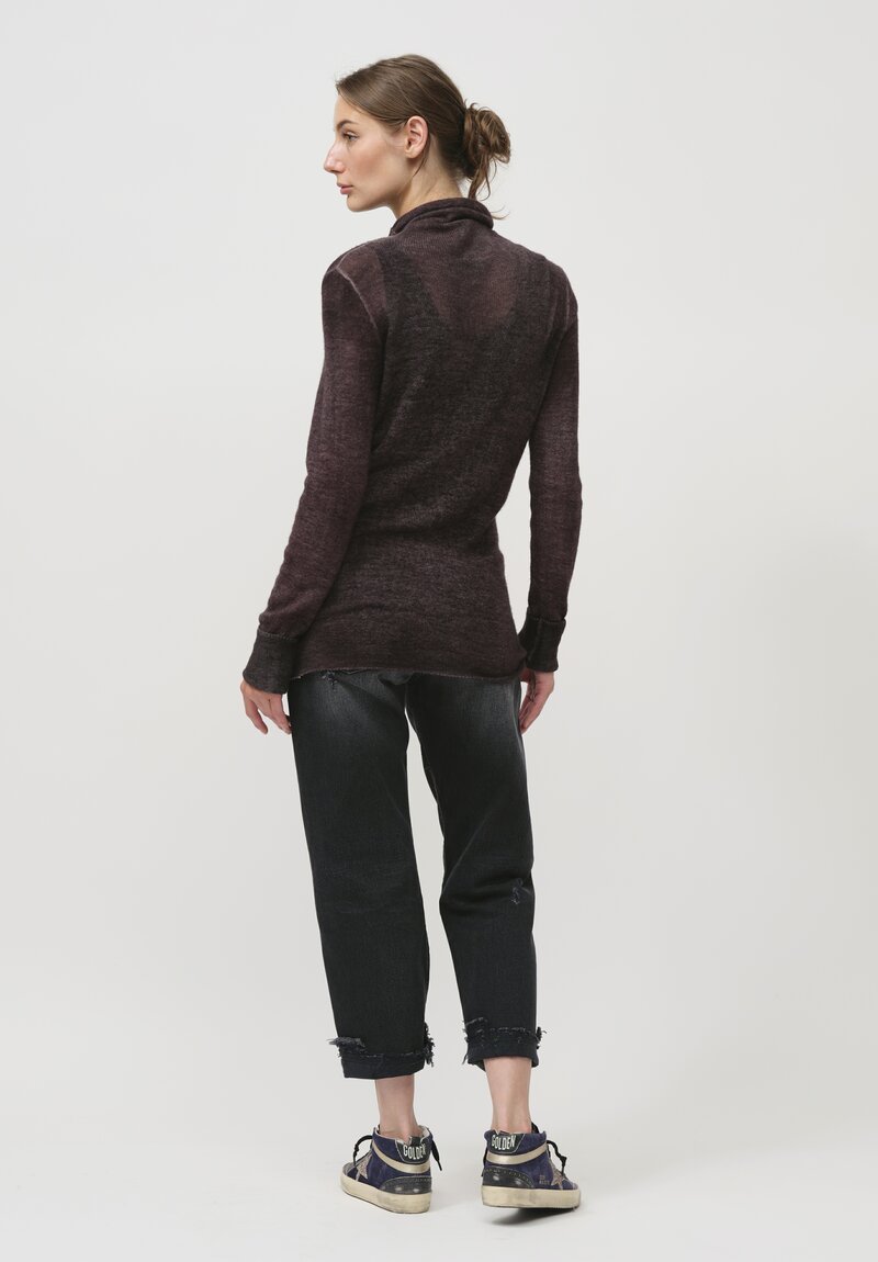 Avant Toi Cashmere Garza Turtleneck Sweater in Nero Seppia Brown	