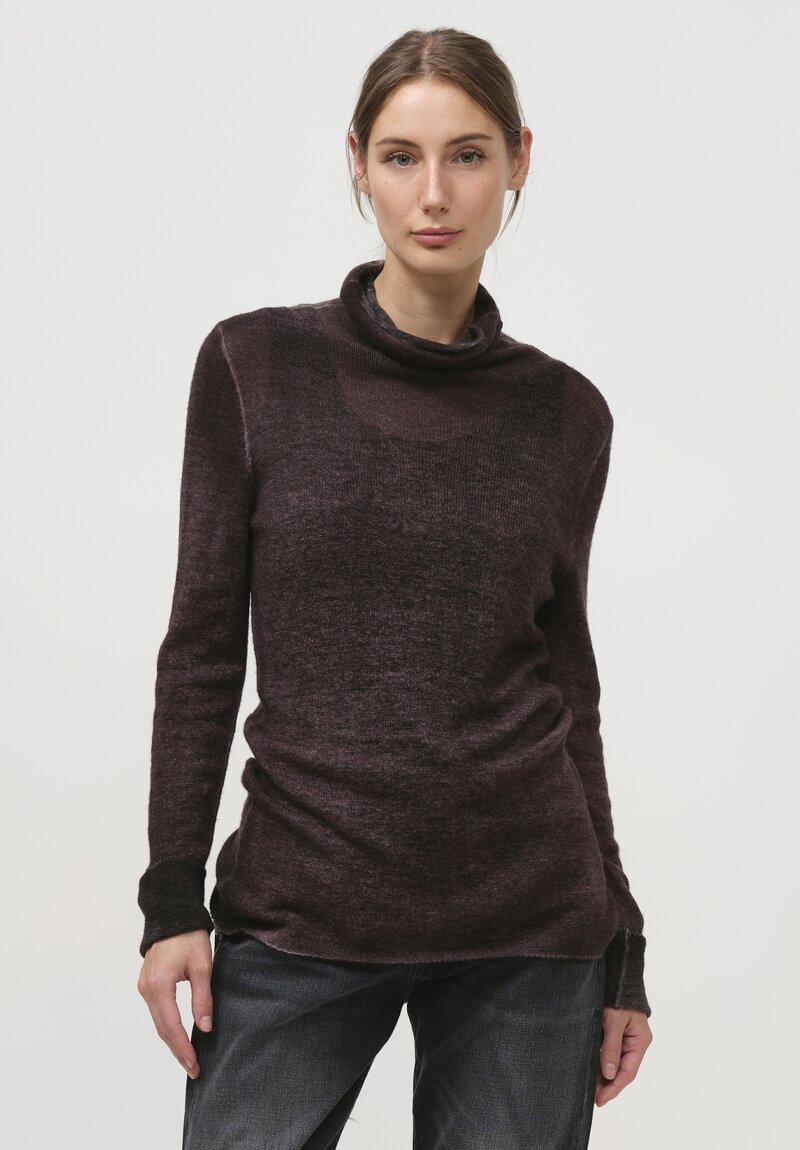 Avant Toi Cashmere Garza Turtleneck Sweater in Nero Seppia Brown	