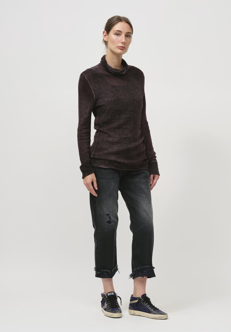 Avant Toi Cashmere Garza Turtleneck Sweater in Nero Seppia Brown	