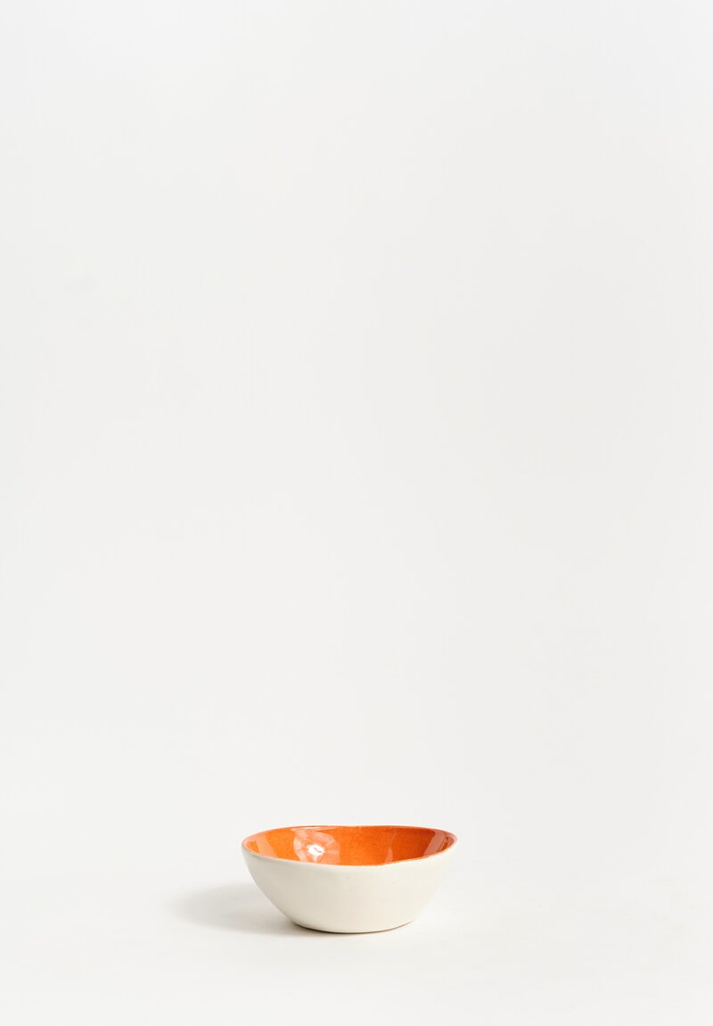 Stamperia Bertozzi Handmade Porcelain Fruit Bowl Arancio Orange	