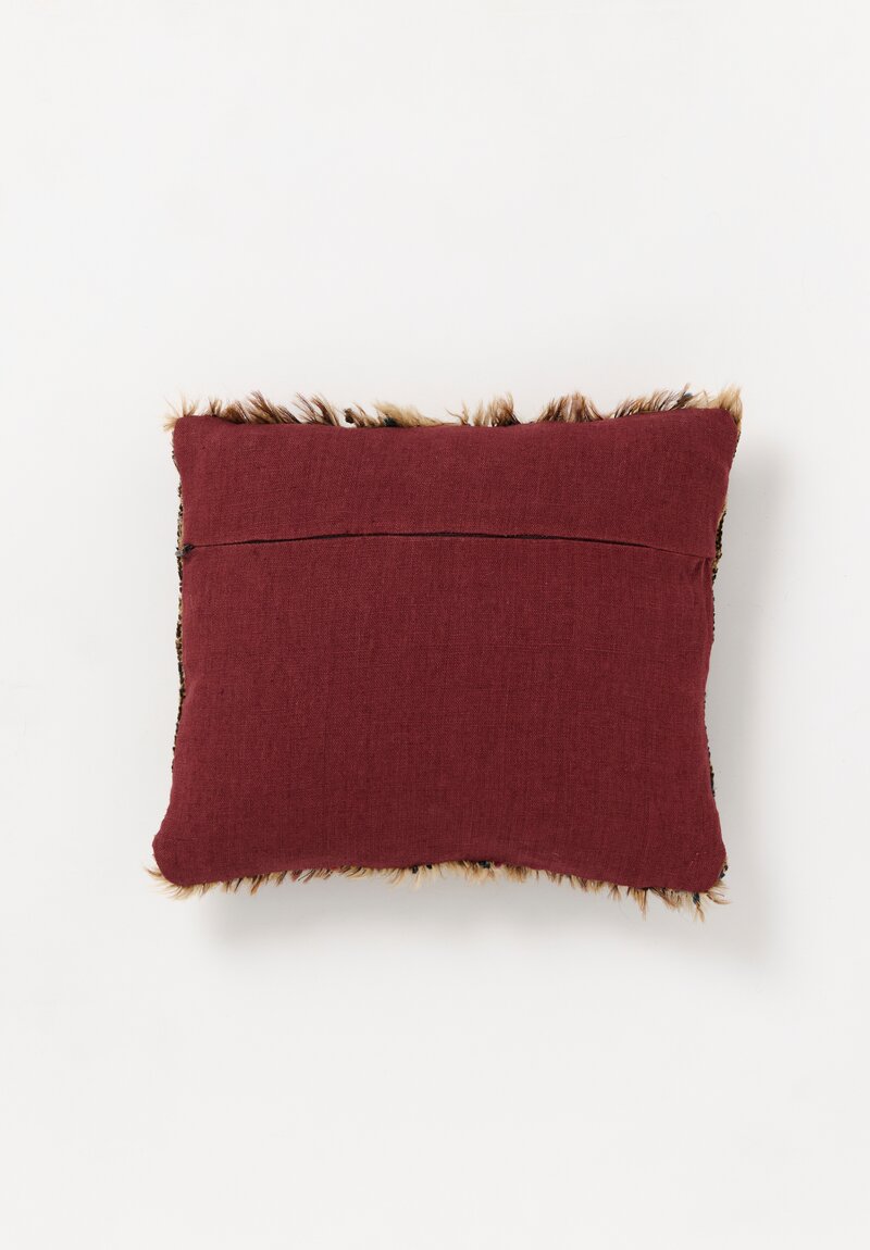 Antique Late 19th Century Kurd Rug in Cream, Blue, Orange