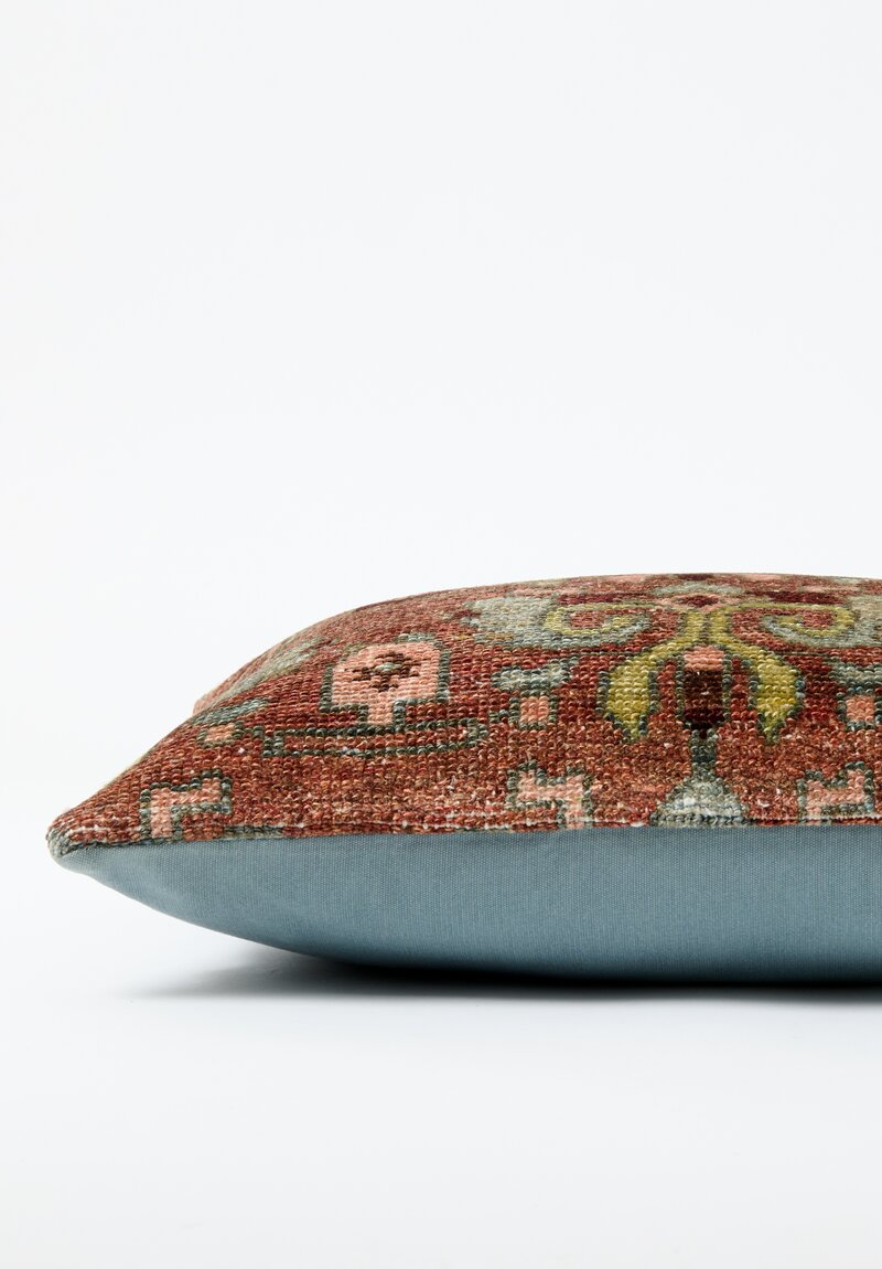 Antique Persian Malayer Pillow in Red, Blue and Green	