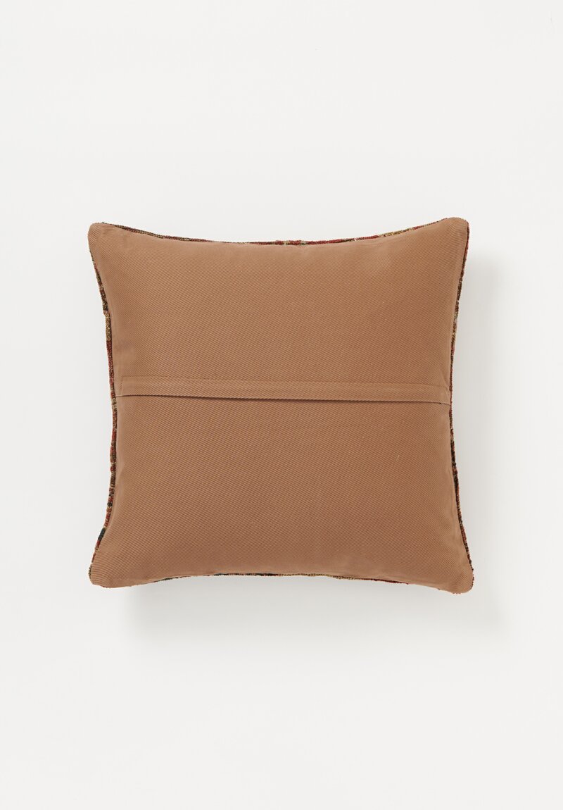 Antique Persian Malayer Rug Pillow in Blue, Red & Brown III