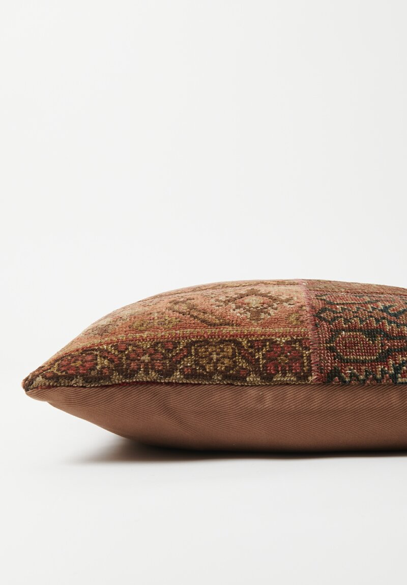 Antique Persian Malayer Rug Pillow in Blue, Red & Brown III