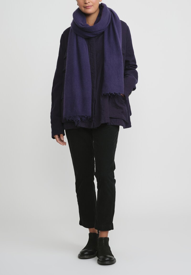 Rundholz Dip Wool Oversized A-Line Jacket in Grape Blue