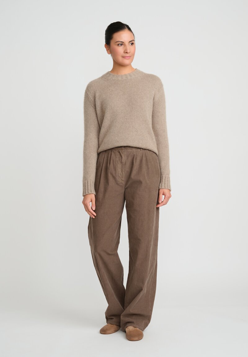 The Row Cotton Corduroy Rufos Pants in Camel Brown