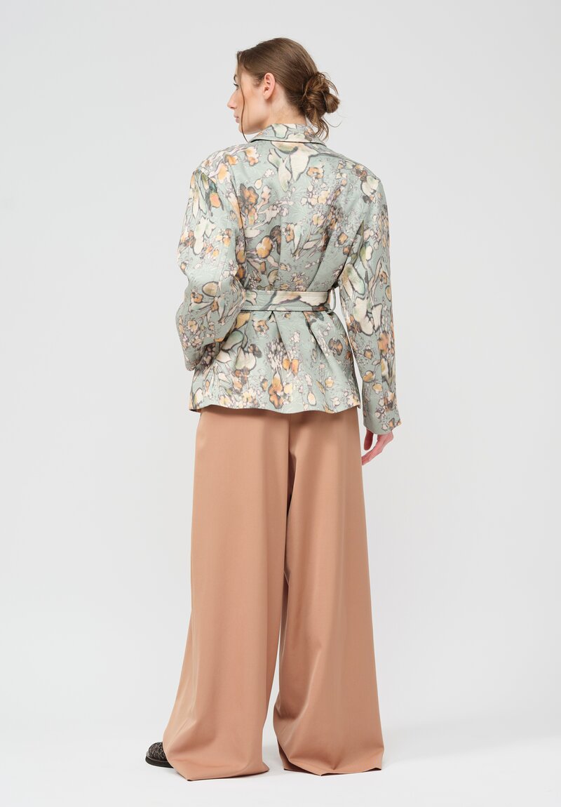 Dries Van Noten Ramblas Short Coat in Floral Green