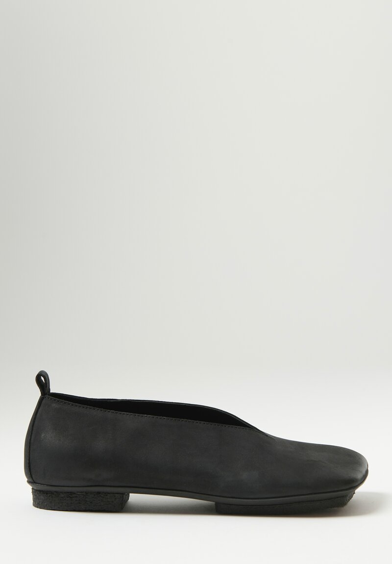 Uma Wang Leather Stone Ballet Shoes in Black