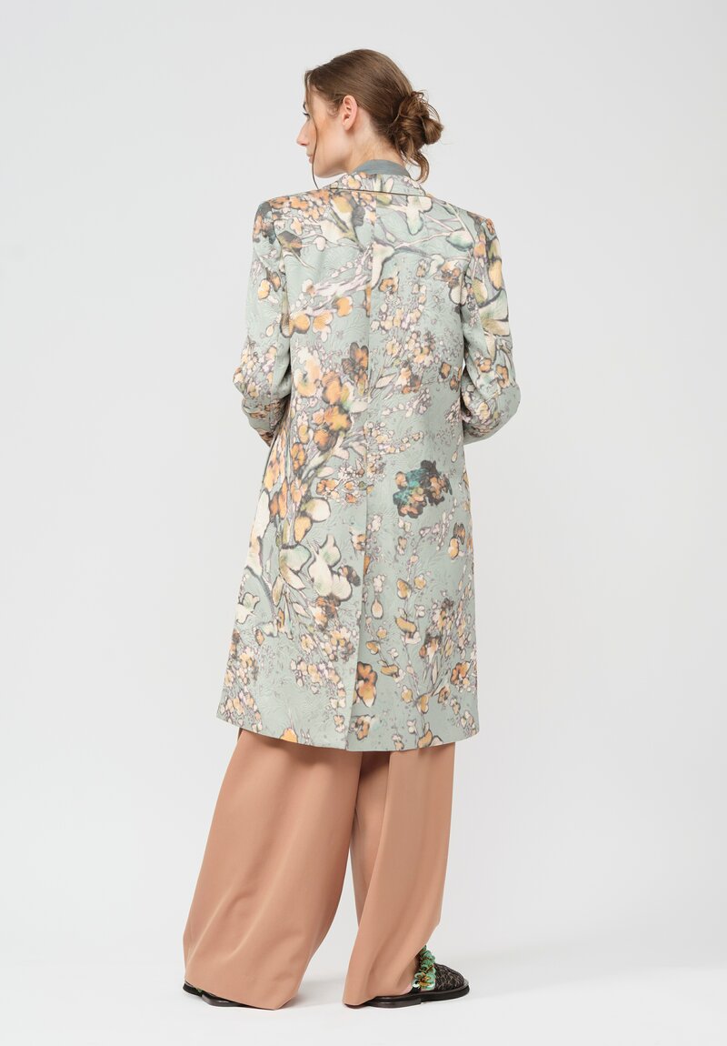 Dries Van Noten Ramblas Short Coat in Floral Green