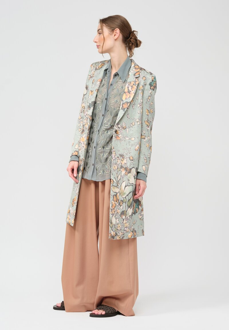 Dries Van Noten Ramblas Short Coat in Floral Green