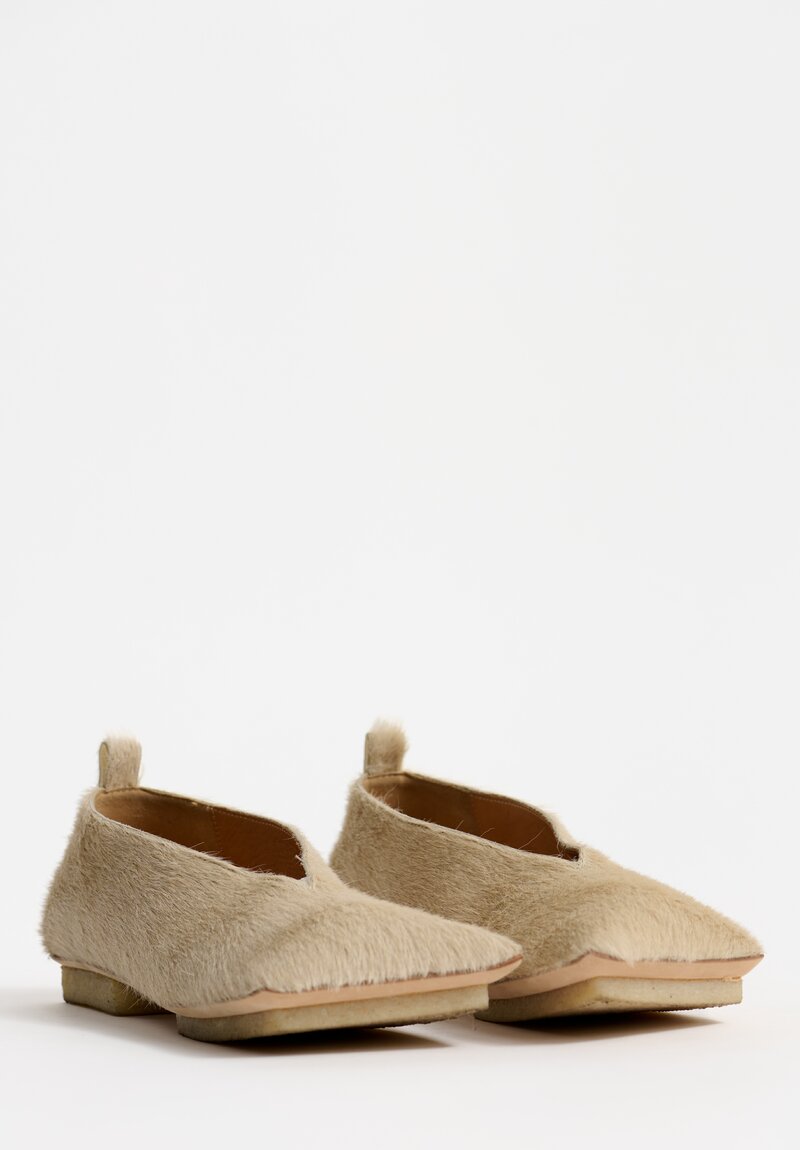 Uma Wang Leather Square Horsy Ballet Shoes	