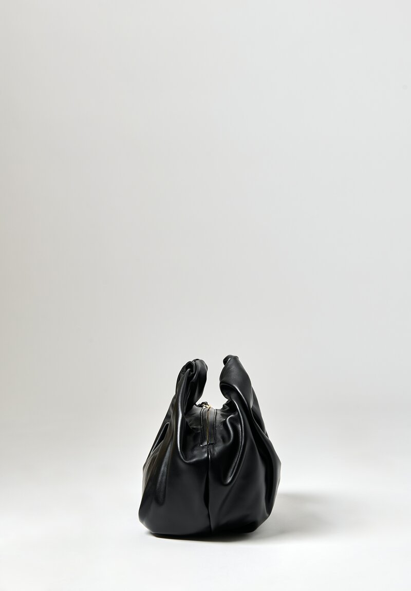 Dries Van Noten Twisted Leather Bag in Black