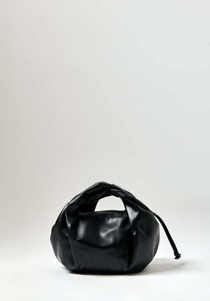 Dries Van Noten Twisted Leather Bag in Black